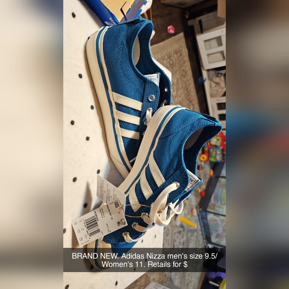 Adidas Kids Teal and White Sneakers